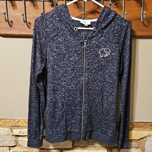 Ivory Ella Soft Lightweight Zip-Up with Elephant Detail Size XS